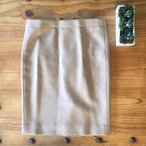 J. Crew No. 2 Tan Wool Pencil Skirt